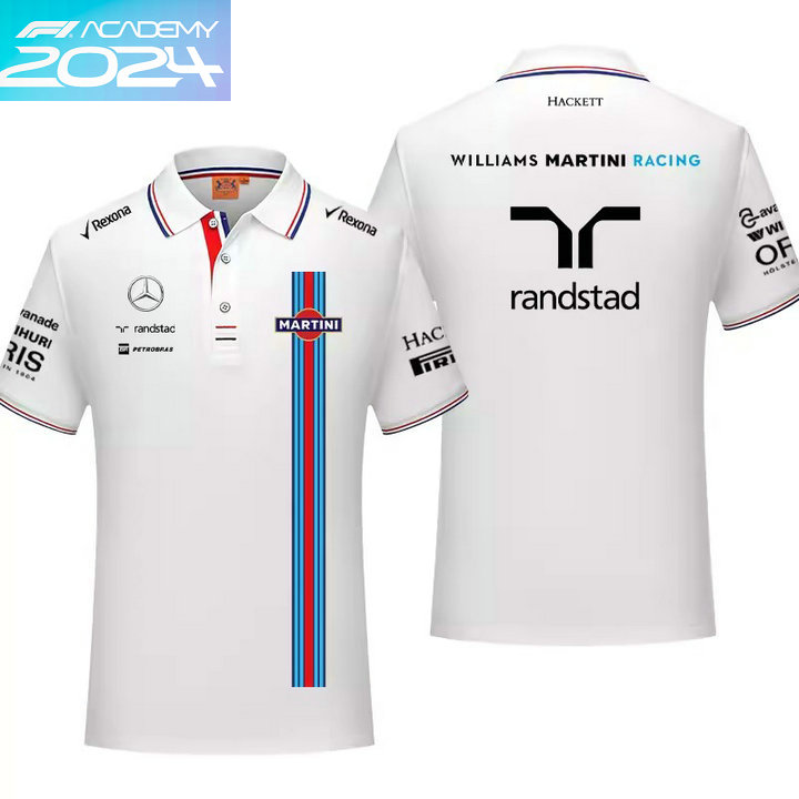 2024 Polo Williams Randstad Racing F1 Coton Homme Coton Col Contrasté
